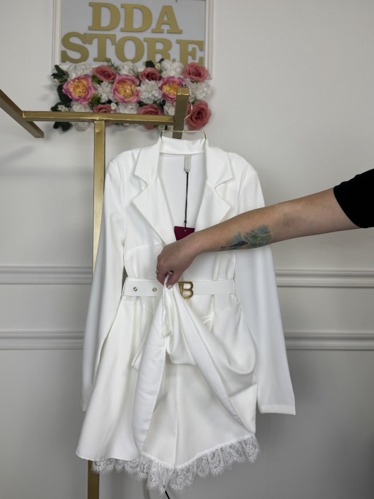 Rochie Stil Salopeta Nairobi - Alb [2]