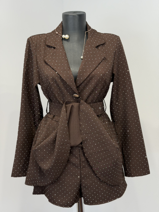 Rochie Stil Salopeta Nairobi cu pietricele- Maro [2]