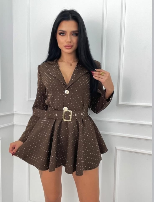 Rochie Stil Salopeta Nairobi cu pietricele- Maro [5]