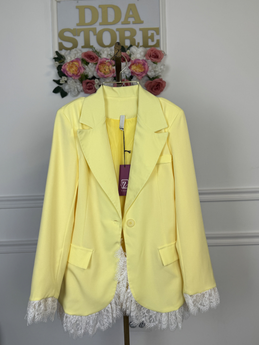Sacou Cu Dantelă-Galben [5]