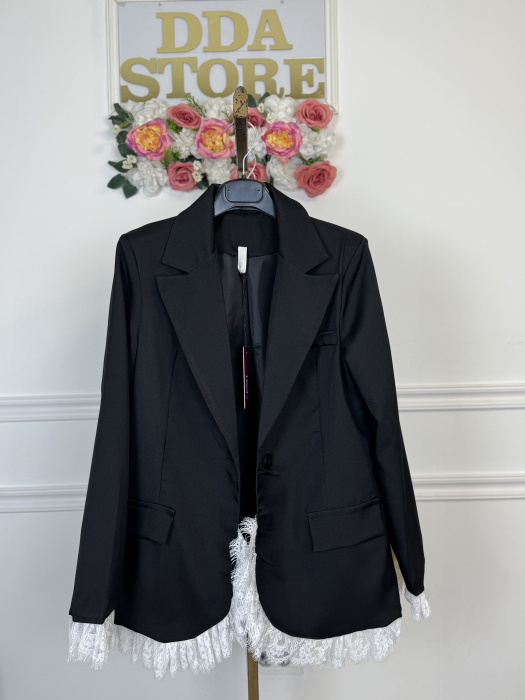 Sacou Cu Dantelă-Negru/Alb [5]