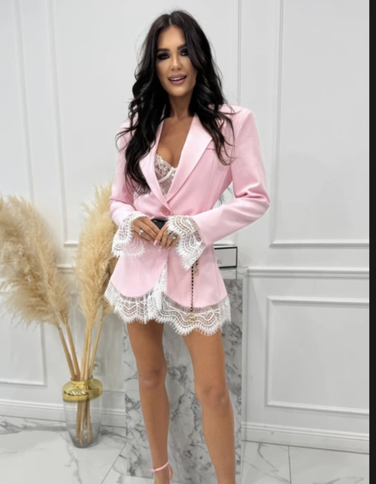 Sacou Cu Dantelă-rose [3]