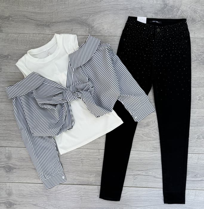 Set Blugi Skinny si Camasa  7393 [1]