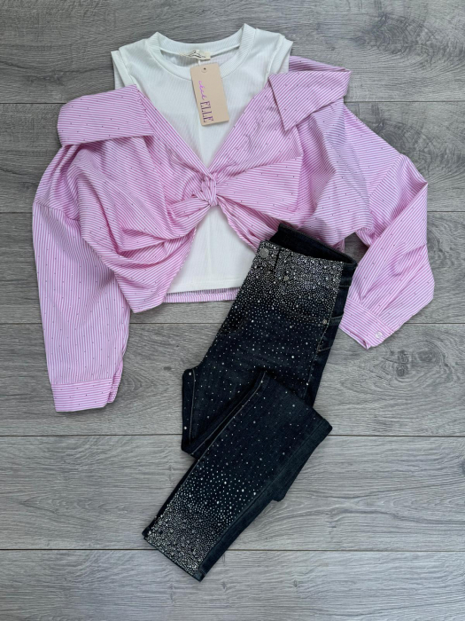Set Blugi Skinny și Camasa  7103 [3]