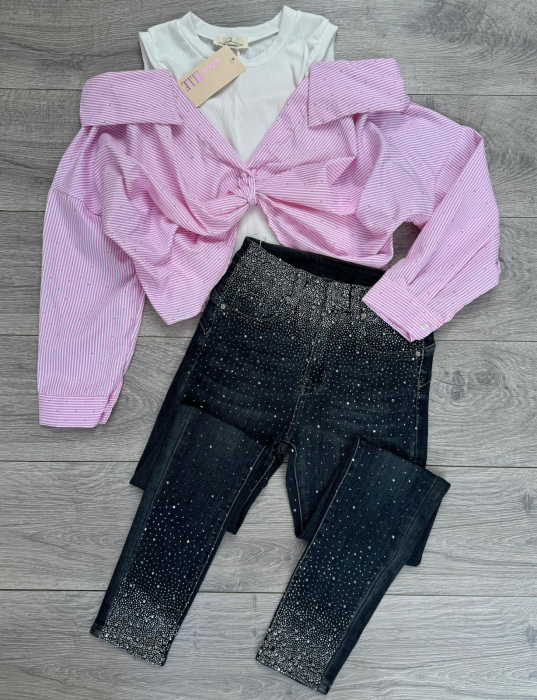 Set Blugi Skinny și Camasa  7103 [2]