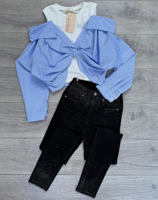 Set Blugi Skinny si Camasa  7393 [2]