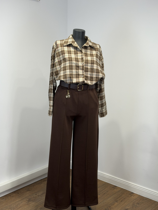 Set Cămașă , Curea și Pantaloni Hugo - maro [3]