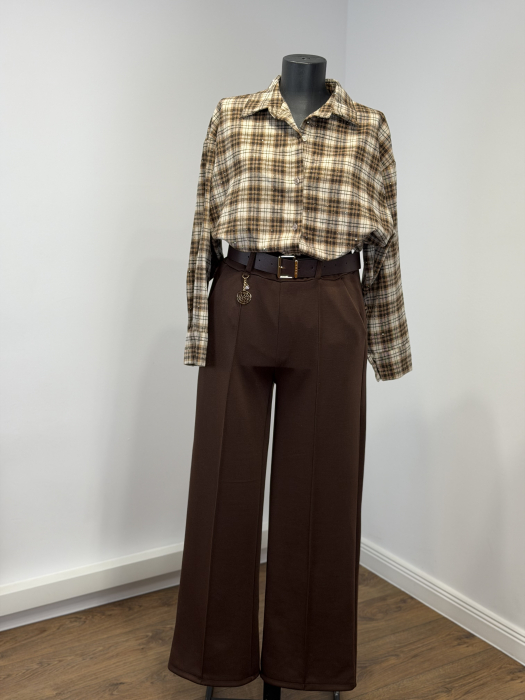 Set Cămașă , Curea și Pantaloni Hugo - maro [4]