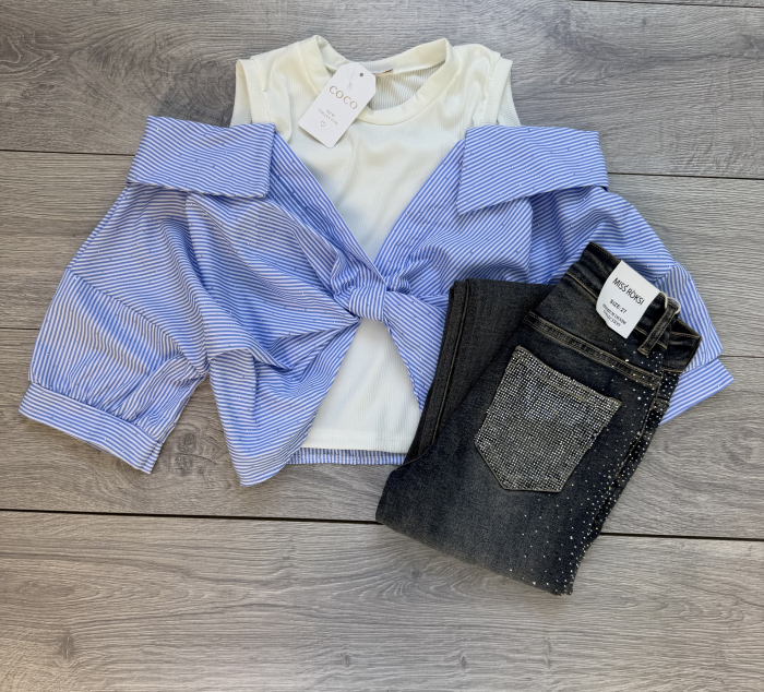 Set Dama Cămașă și blugi Skinny Y01 [3]