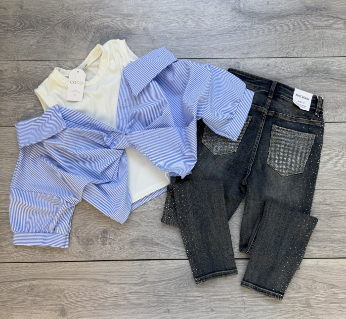 Set Dama Cămașă și blugi Skinny Y01 [2]