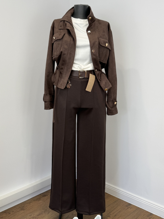 Set Dama Jacheta și Pantaloni Hugo - Maro [3]
