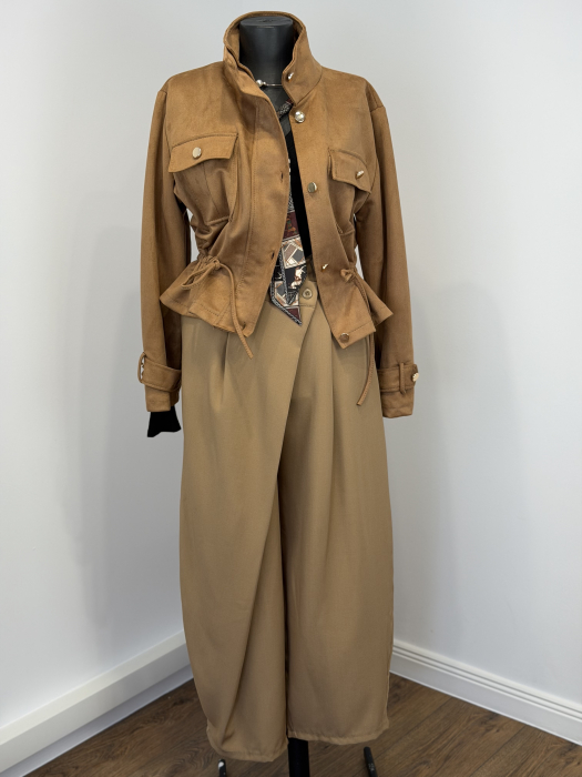 Set Dama Jacheta și Pantaloni Massimo maro [2]