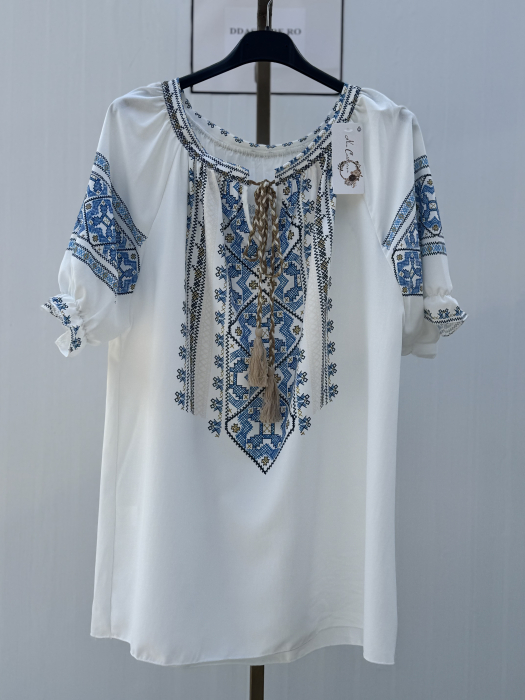 Tricou cu motive tradiționale-blue [5]