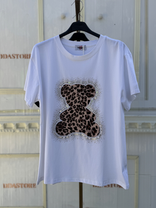 Tricou Dama Urs print - alb [2]