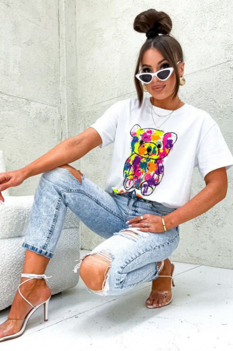 Tricou Teddy alb [2]