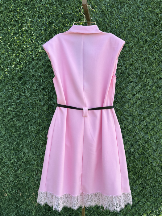 Vesta Lungă Stil Rochie-Rose [2]