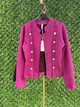 GECI- PALTOANE - Jacheta Balmi piele intoarsa magenta