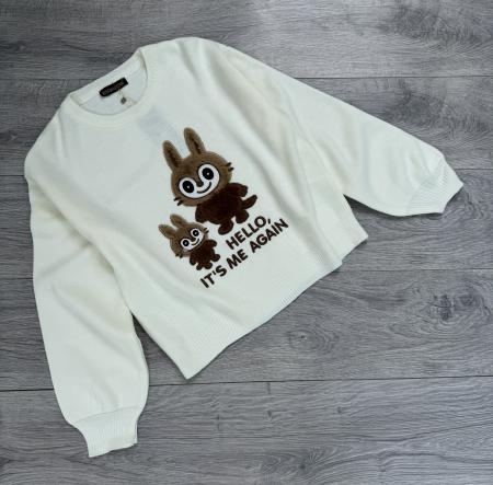 BLUZE / HANORACE - Bluza Labubu alb