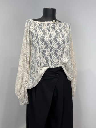 CAMASI - Bluza bej lejera din dantela - Copie