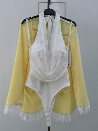 BLUZE / HANORACE - Body Damă Iris - alb