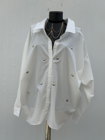 CAMASI - Camasa Dama cu inimioare aplicate