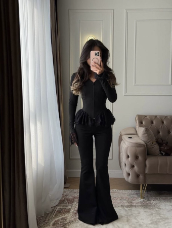 NOUTATI !!! - Compleu cu Dantelă-negru