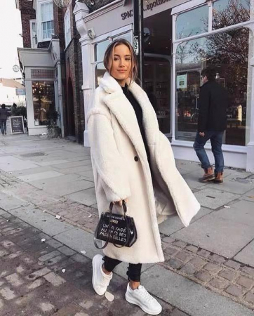 Palton Teddy Alb [1]