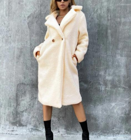 Palton Teddy Alb [7]