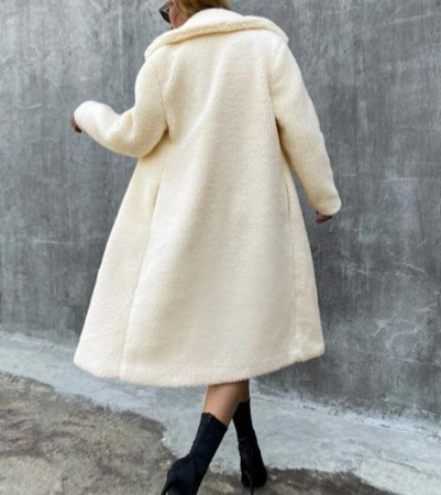 Palton Teddy Alb [5]