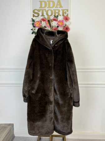GECI- PALTOANE - Palton Teddy Mocha faux fur