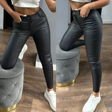 BLUGI - Pantaloni Material Piele-Eco