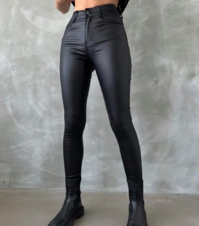 BLUGI - Pantaloni Negru Piele Eco