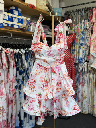 ROCHII - Rochie cu imprimeu floral Iris roz