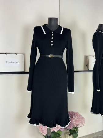 Rochie din tricot fin - negru [1]