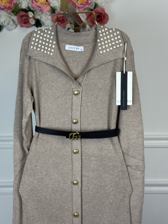 Rochie din Tricot Lunga- Bej [1]