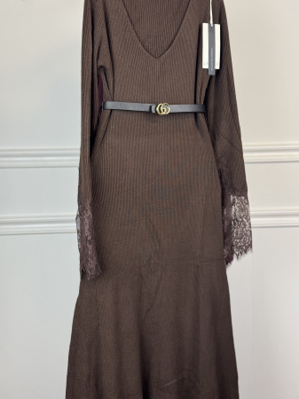 Rochie din Tricot Premium Lunga - maro [4]