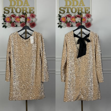 ROCHII - Rochie Elsa cu paiete - Gold