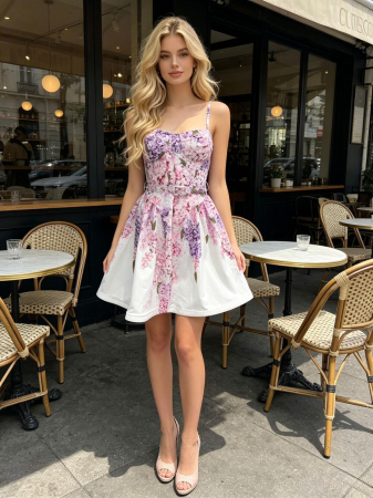 NOUTATI !!! - Rochie Heidi alb-mov