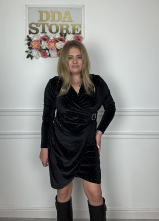 ROCHII - Rochie Kriss- catifea negru