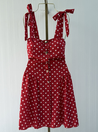 ROCHII - Rochie Miray Scurt Buline - Rosu