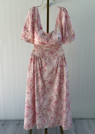 ROCHII - Rochie Roma - Flori Roz