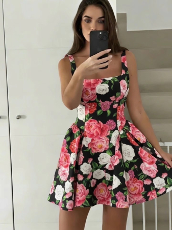 NOUTATI !!! - Rochie Sofia trandafiri negru