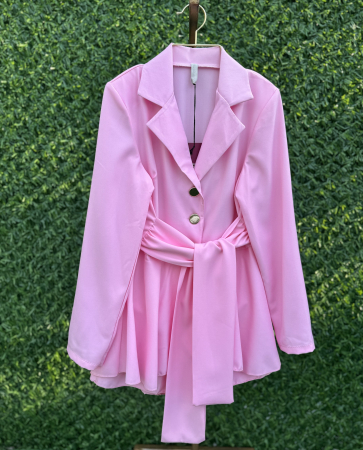 ROCHII - Rochie Stil Salopetă Iris roz