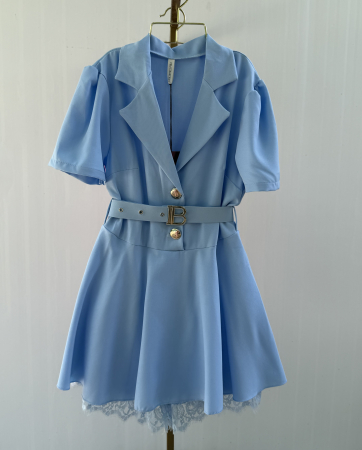 ROCHII - Rochie Stil Salopeta Nairobi- babyblue