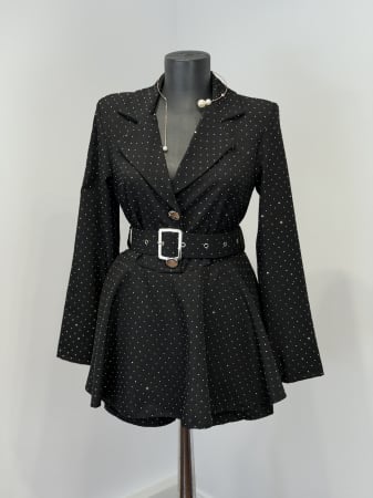ROCHII - Rochie Stil Salopeta Nairobi cu pietricele- Negru