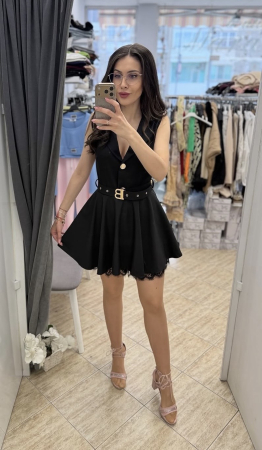 ROCHII - Rochie Stil Salopeta Nairobi02 - Negru