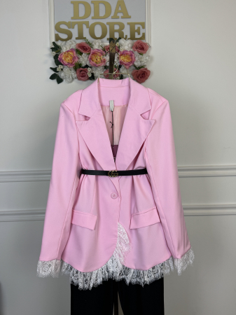 NOUTATI !!! - Sacou Cu Dantelă-rose