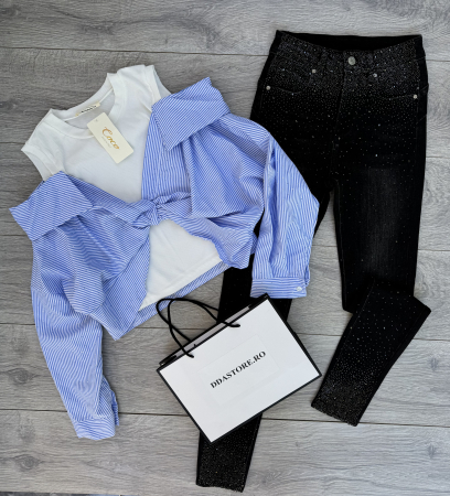 SETURI - Set Blugi Skinny și Camasa z1