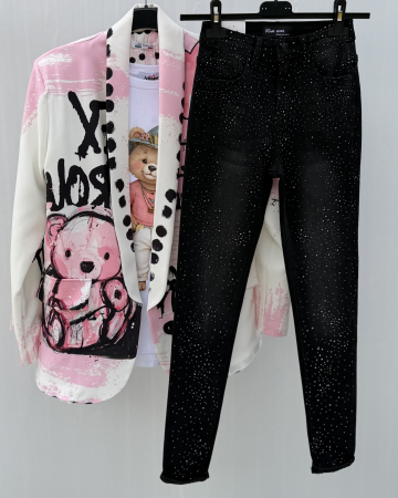 NOUTATI !!! - Set Dama Sacou , Tricou , Blugi STP15