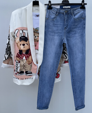 NOUTATI !!! - Set Dama Sacou , Tricou , Blugi STP16